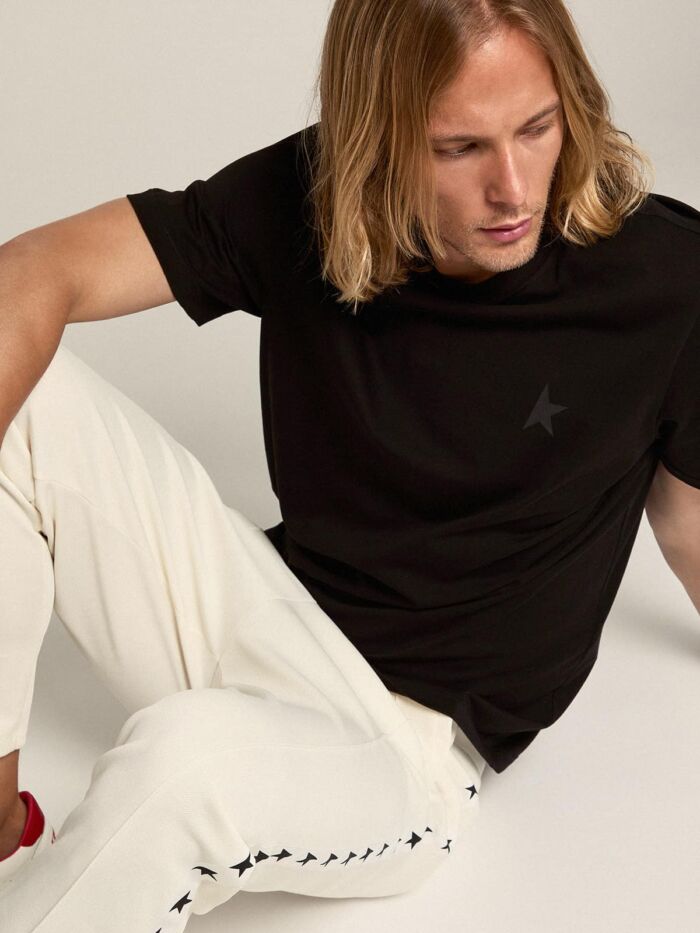 GOLDEN GOOSE Men's Star Collection T-Shirt With Tone-One-Tone Logo - immagine 3