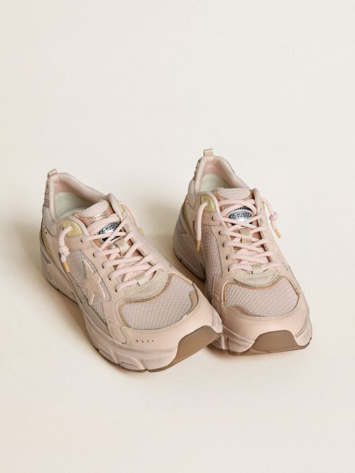 GOLDEN GOOSE LightStar Sneakers in Pink Mesh and Leather Upper - immagine 2